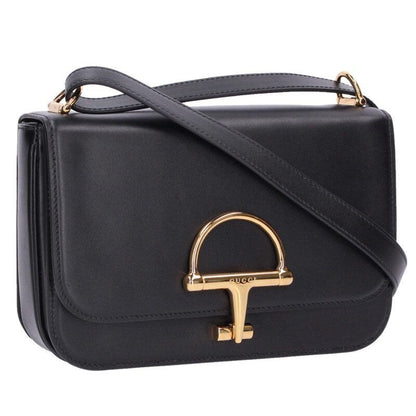 Gucci Sienna Small Half Horsebit Clasp Smooth Leather Shoulder Bag