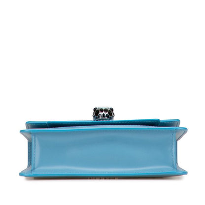 Bulgari Serpenti Chain Shoulder Bag Blue Leather Women Bvlgari