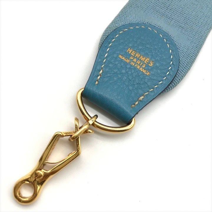 Hermes Evelyne Shoulder Strap Gold Blue Jean Light Bag