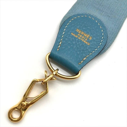 Hermes Evelyne Shoulder Strap Gold Blue Jean Light Bag
