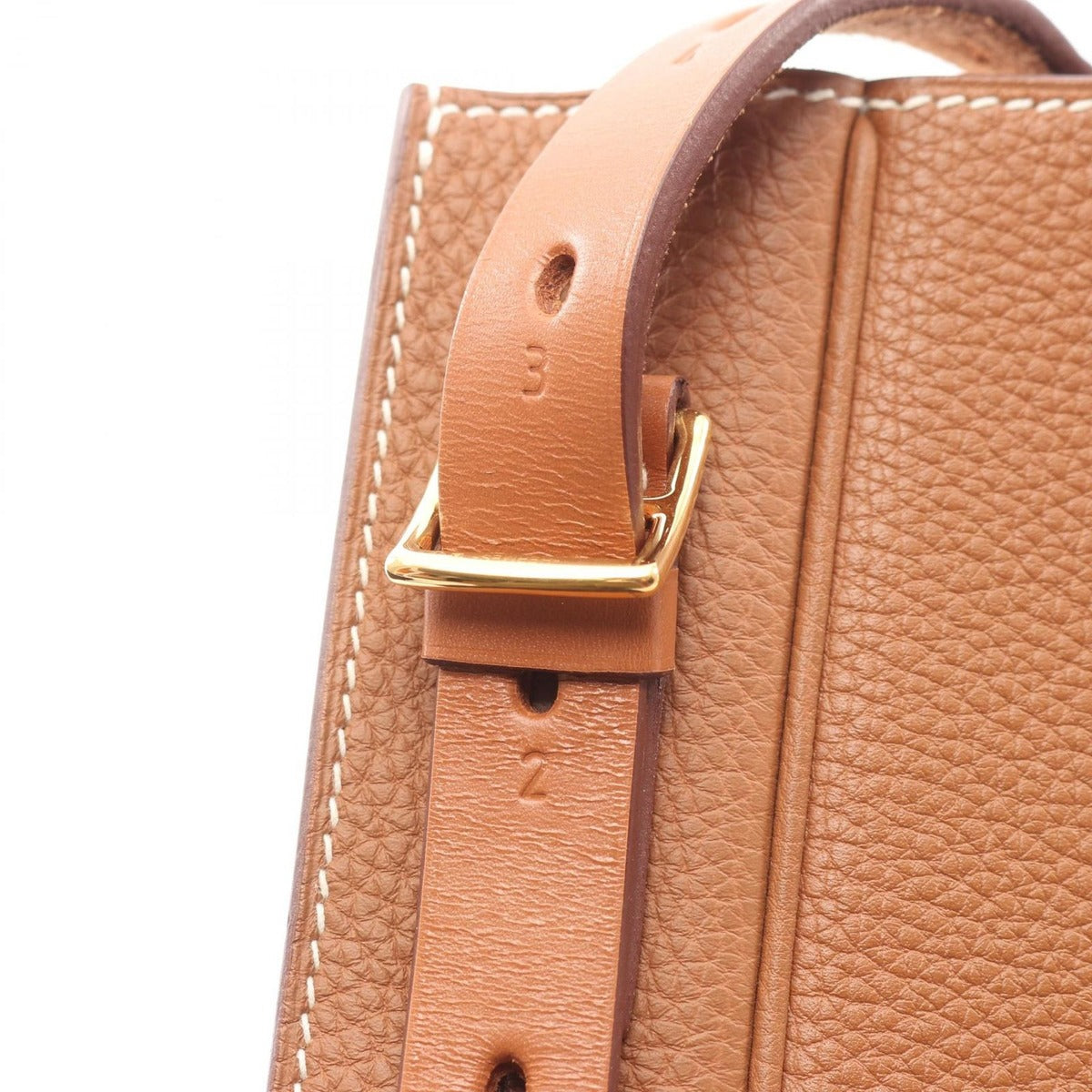 Hermes Shoulder Bag Perspective Cavalier 21 Gold Leather Brown — view 8