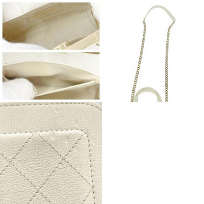 Chanel Matelasse Leather Click Label Shoulder Bag White 439887 Shoulder Bag