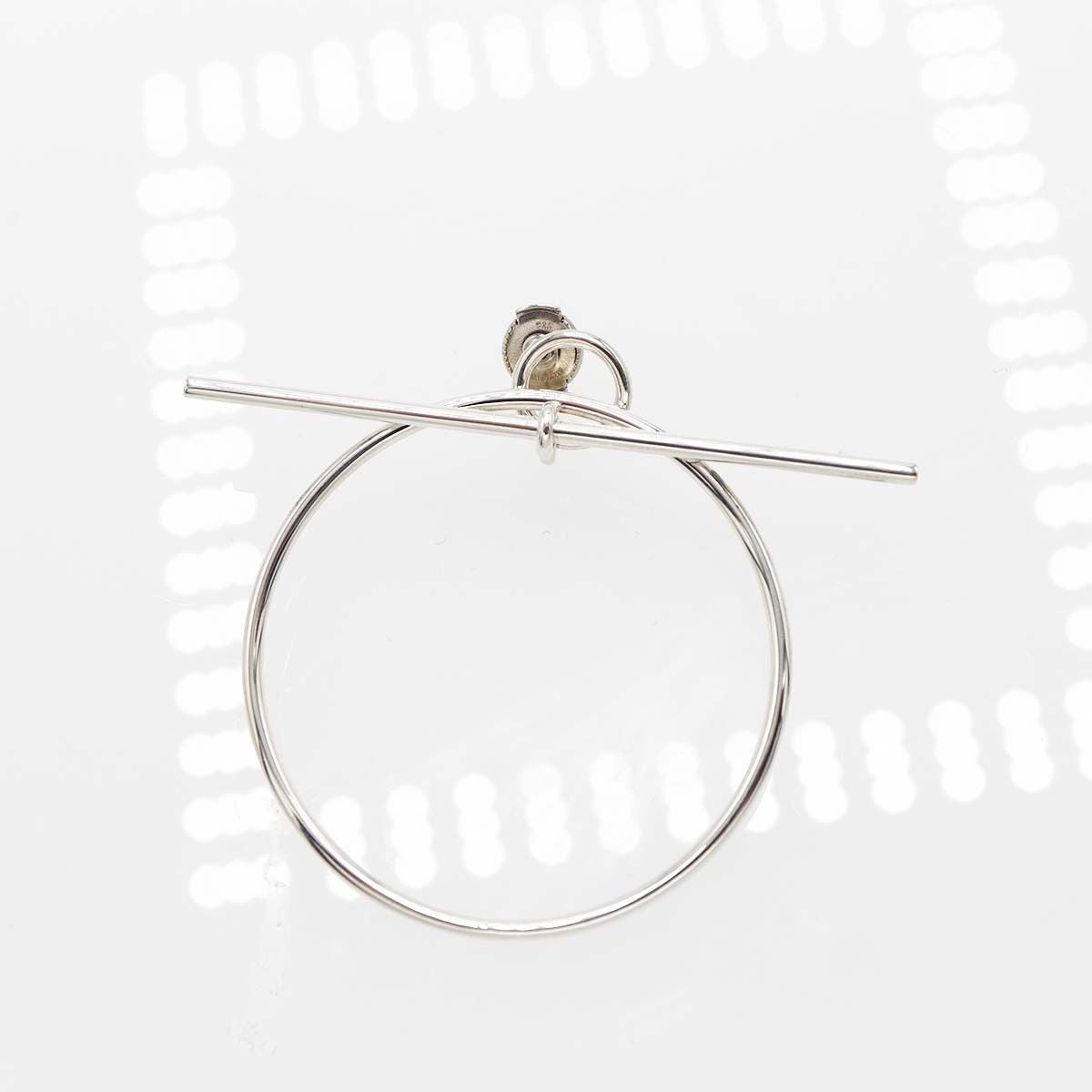 Hermes Earrings Loop MM 925 Sterling Silver Box Bag