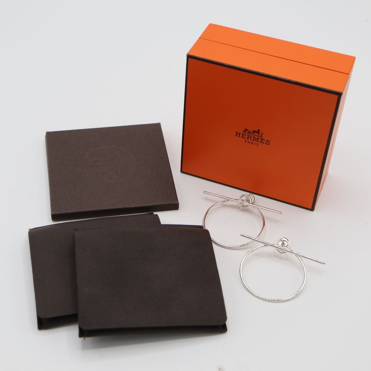 Hermes Earrings Loop MM 925 Sterling Silver Box Bag — view 7