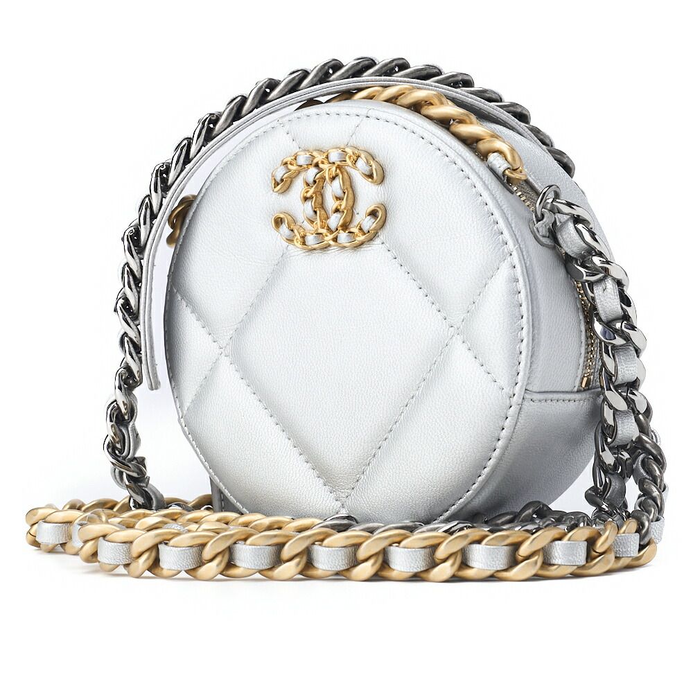Chanel Shoulder Bag Tote Bag Chanel 19 Matelasse Chain Shoulder Lambskin Silver