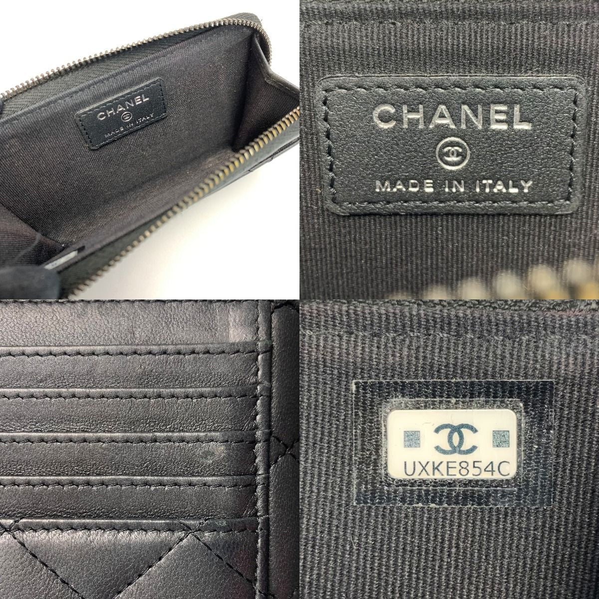 Chanel Matelasse Classic Zip Card Ap3179 Black Case Card Case