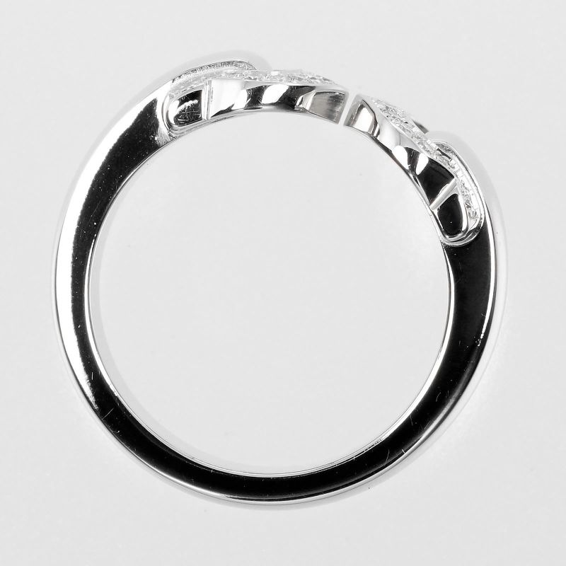 Cartier 2C Boucleuse 18kwhite Gold X Diamonds #8 Ladies 9.27g Ring