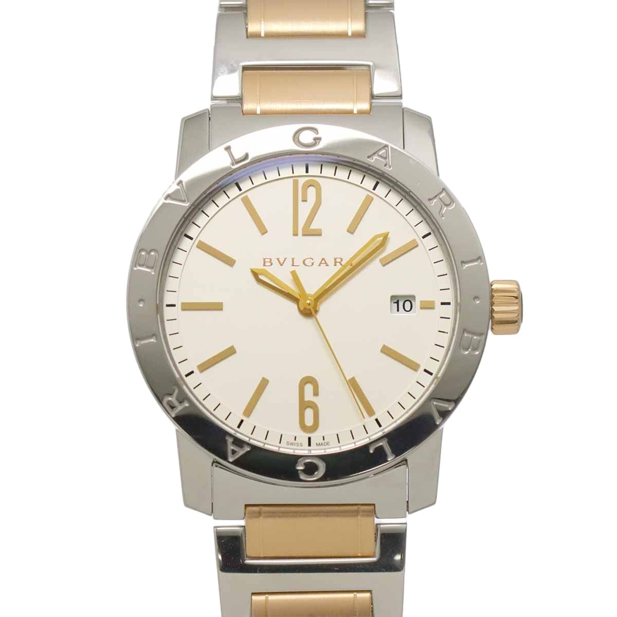 Bvlgari Watch Date Silver PG Pink Gold Automatic Winding