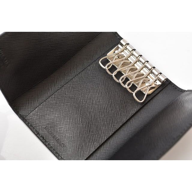 Prada Outlet Key Case Holder 2 M0025 Saffiano Corner Shape Push — view 7