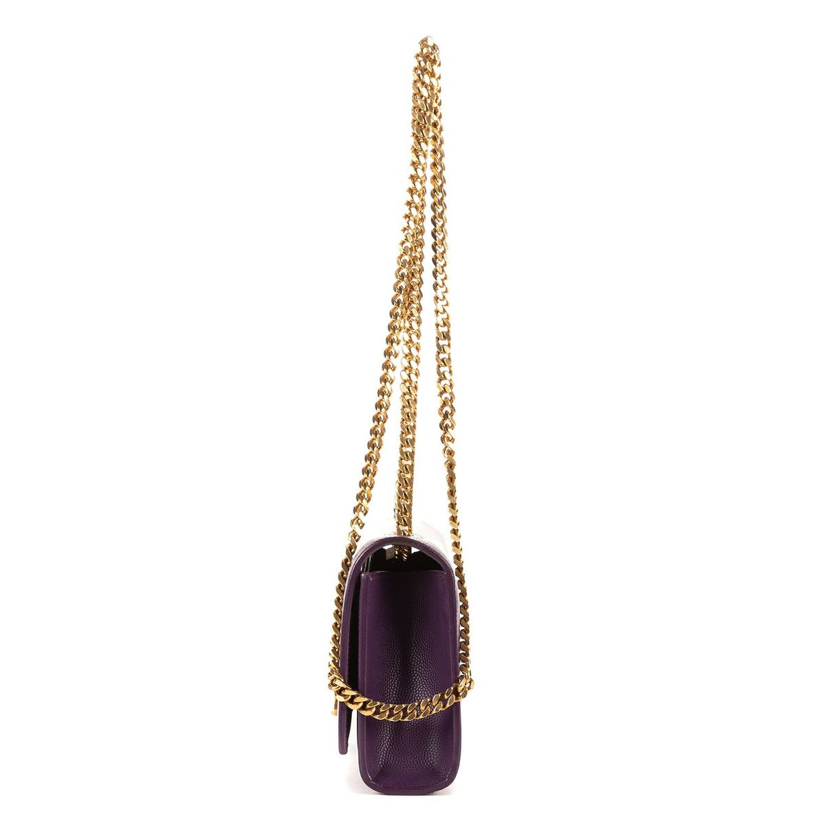 Saint Laurent Yves Kate Purple Grain de Poudre Leather — view 3