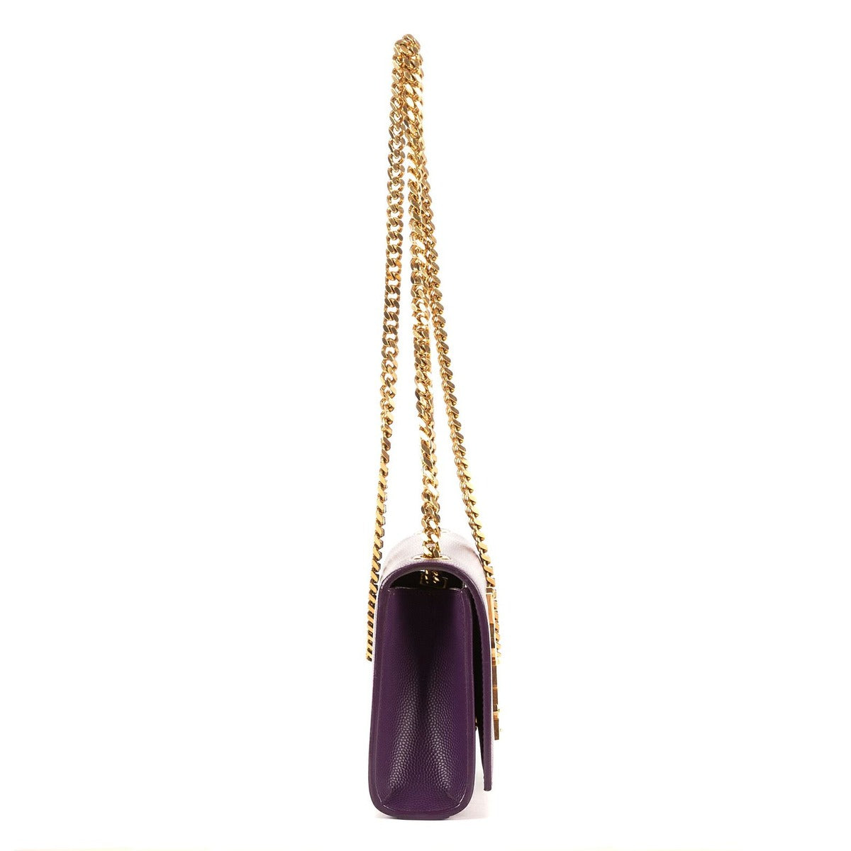 Saint Laurent Yves Kate Purple Grain de Poudre Leather — view 4