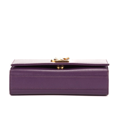 Saint Laurent Yves Kate Purple Grain de Poudre Leather — view 6