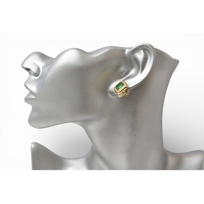 Christian Dior Earrings Vintage Rhinestone Green — view 5