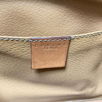 Celine Pouch Macadam Pattern Dark Brown And Brown Leather