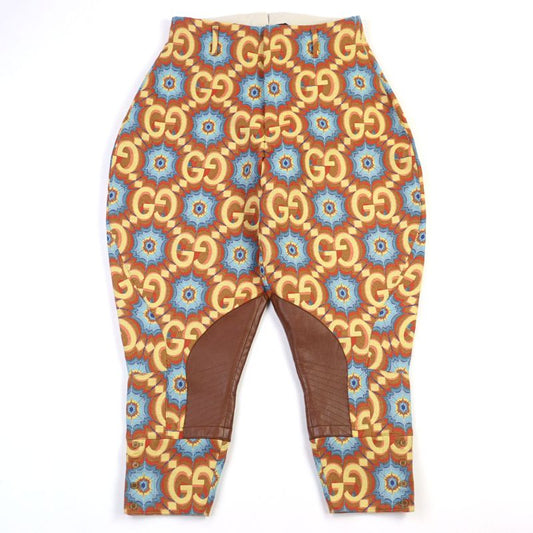 Gucci 675277 Z8asy GG Kaleidoscope Equestrian Inspired Lambleather Used Pants