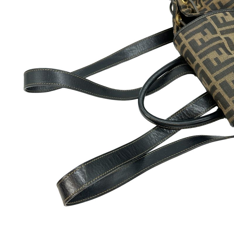 Fendi Zucca Pattern Canvas And Leather Women's Backpack And Daypack