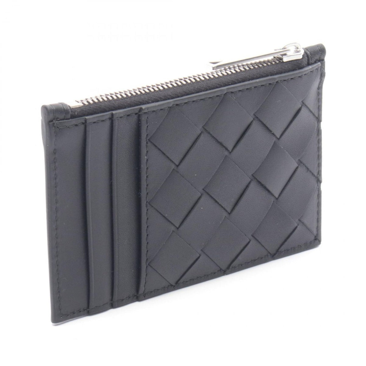 Bottega Veneta Coin Case Intrecciato Black Leather — view 2