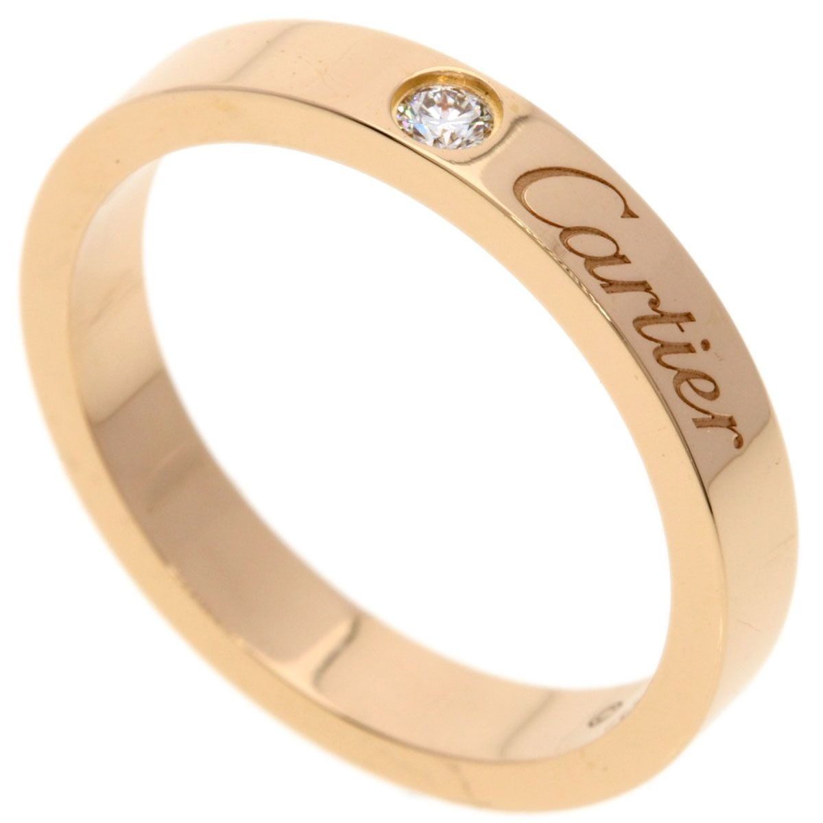 Cartier C de Cartier Diamond 50 Ring 18k Pink Gold