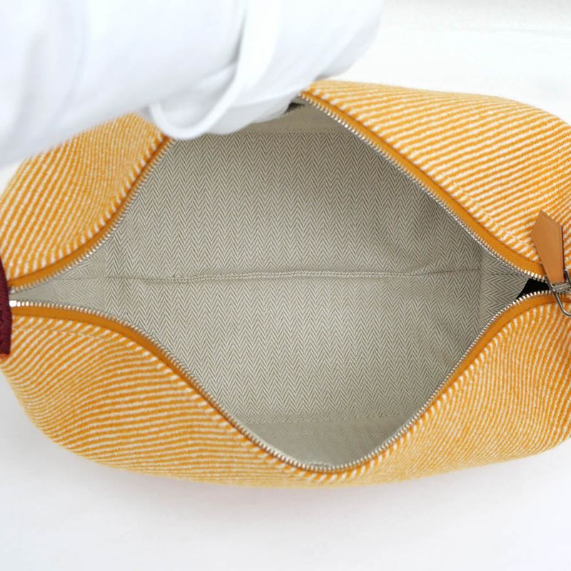Hermes Brid A Black PM Au-carre Handbag Pouch Faube Orange Ladies Unused