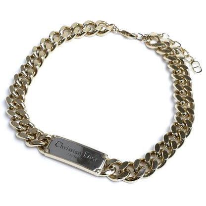 Christian DIOR Brass Couture Chain Link Necklace N2064hommt D012 1650g 40-47cm