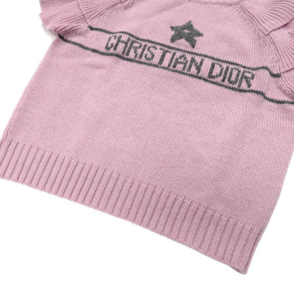 Dior Short Sleeve Knit Ruffles 36 Sizes Pink 344s13bm003 Cashmere