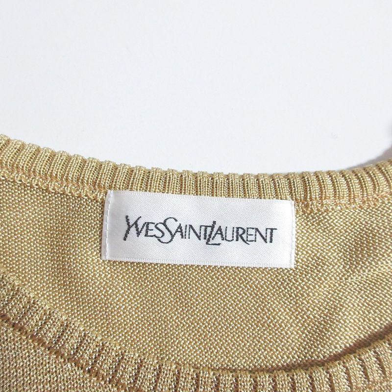 Yves Saint Laurent Vintage Striped Short Sleeve Knit Cut and