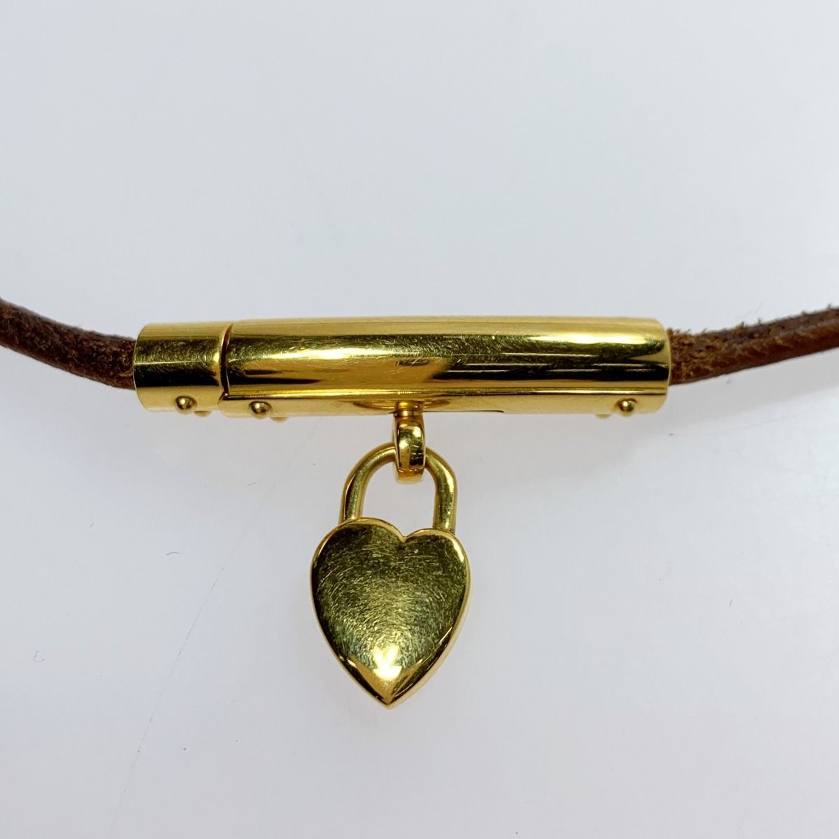 Hermes Viviride Heart Choker Leather Accessories Necklace