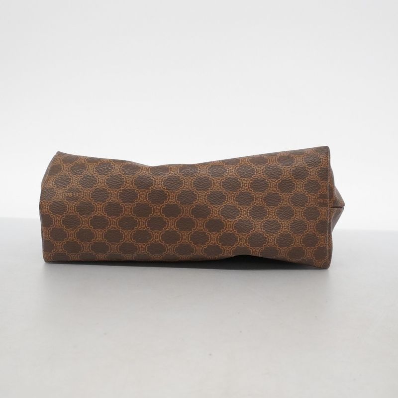 Celine Pouch Macadam PVC Brown Gold Hardware Women