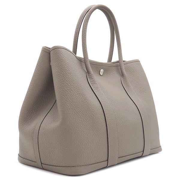 Hermes Tote Bag Garden Party PM Country Griasphalt Silver Hardware Glazed D