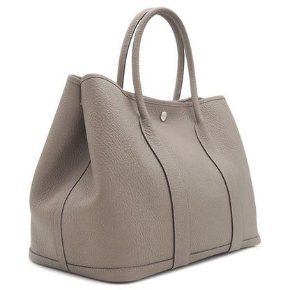 Hermes Tote Bag Garden Party PM Country Griasphalt Silver Hardware Glazed D