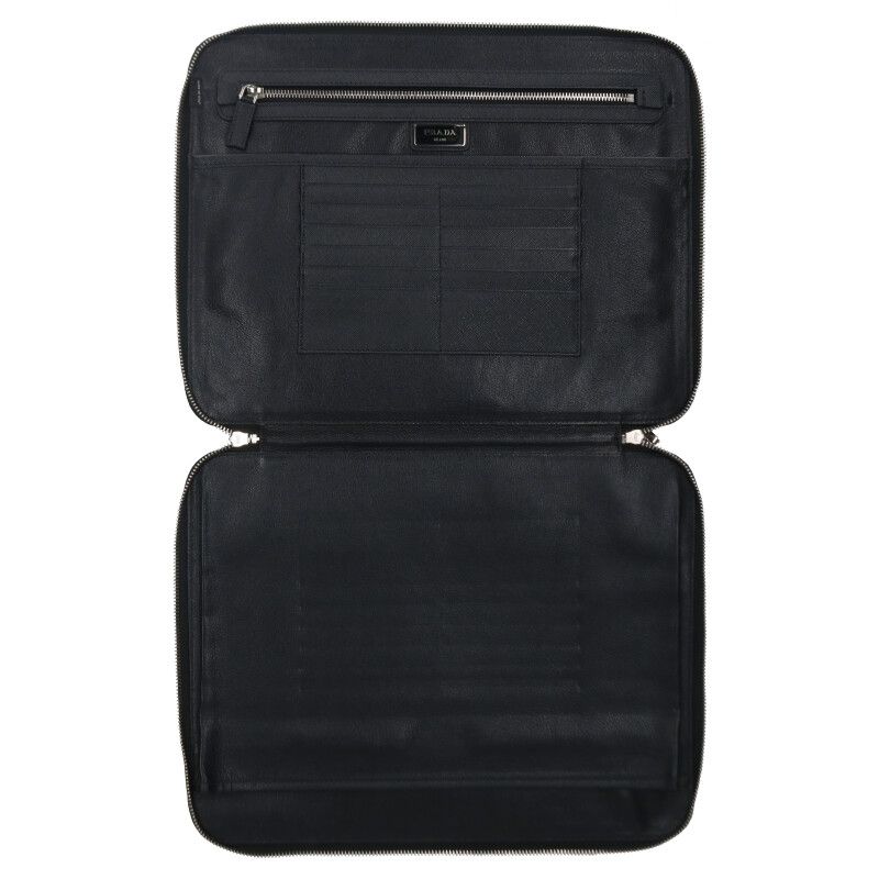 Prada 2vn001 Triangle Plate Saffiano Leather Clutch Bag Men's