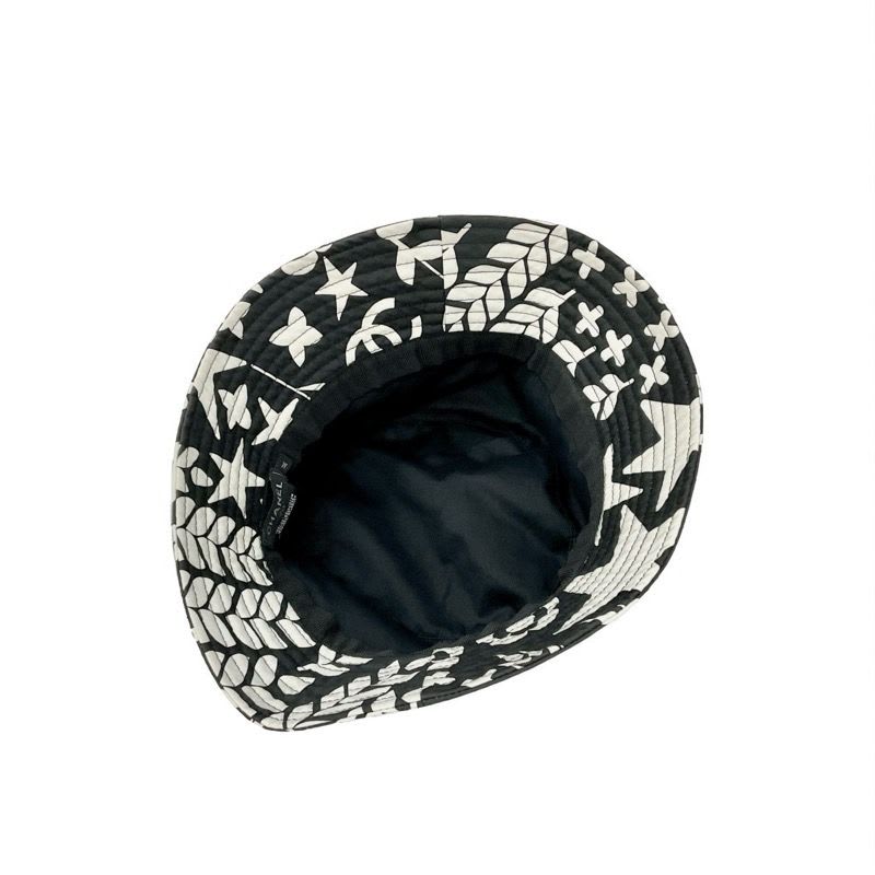Chanel Hat Cotton Black White Bucket Coco Mark Logo