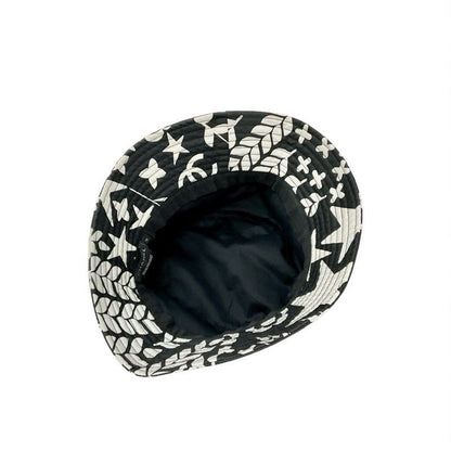 Chanel Hat Cotton Black White Bucket Coco Mark Logo