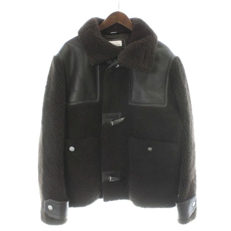 Hermes 23 AW Shearling Coat Duffle Jacket Hh8 Lamb Leather Short