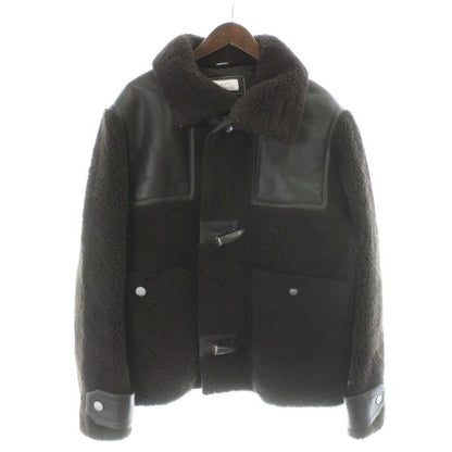 Hermes 23 AW Shearling Coat Duffle Jacket Hh8 Lamb Leather Short