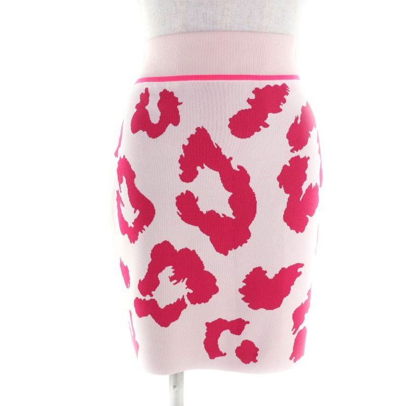 Hermes 2 H2304 du Silk Blend Leopard Print Knit Tight Skirt Bottoms