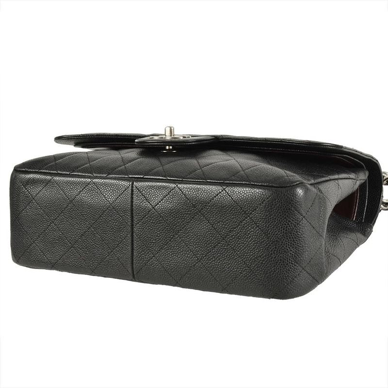 Chanel Matelasse 30 Shoulder Bag Caviar Skin A58600 Black Double Flap Large