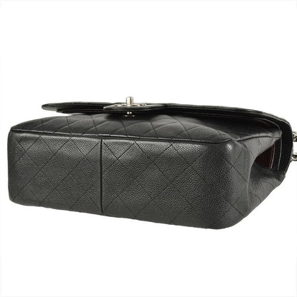 Chanel Matelasse 30 Shoulder Bag Caviar Skin A58600 Black Double Flap Large