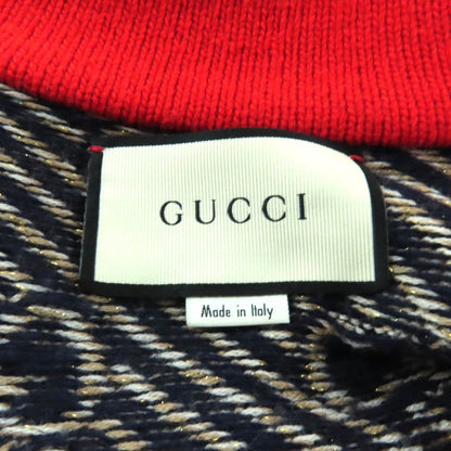 Gucci Wool Blend Logo Button GG Allover Pattern Knit Jacket — view 8