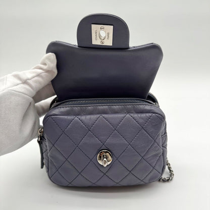 Chanel Shoulder Bag Mini Quilted CC Logo Turnlock — view 11