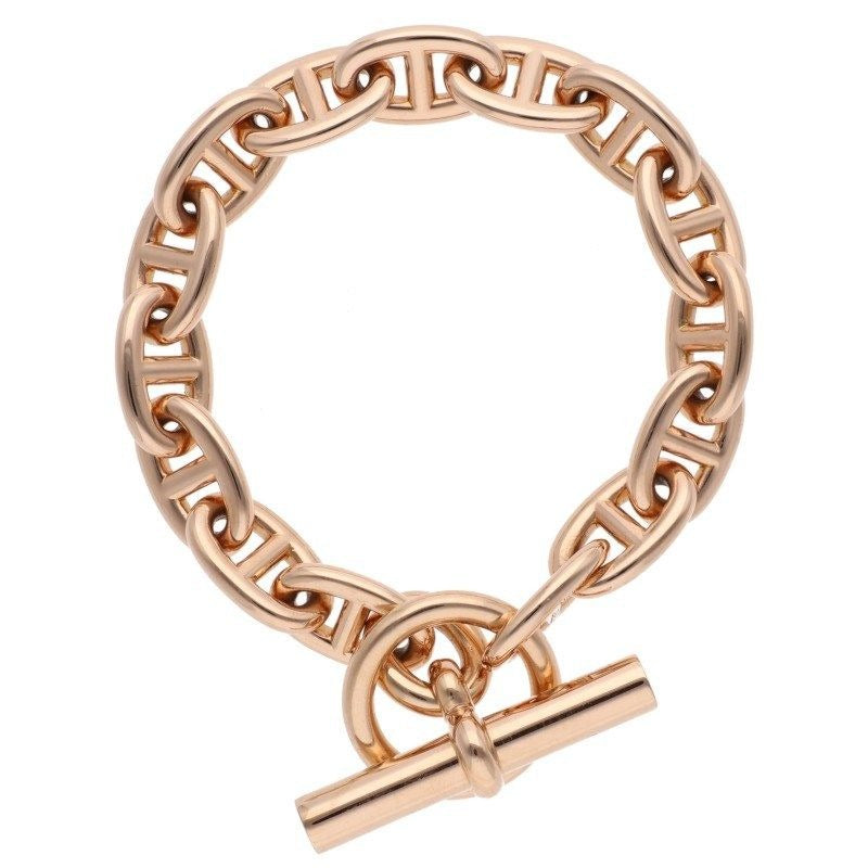 Hermes Chaine D'ancre MM 18K Pink Gold Bracelet
