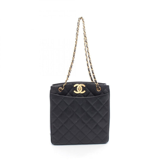 Chanel Tote Quilted Black Leather Chain