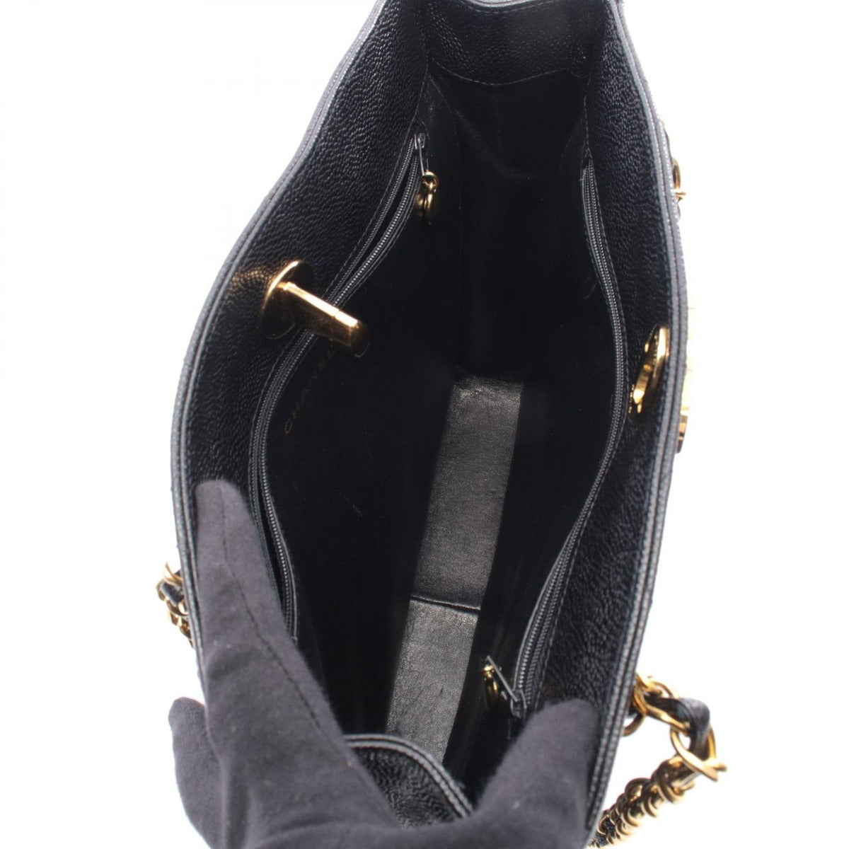 Chanel Tote Quilted Black Leather Chain — view 3