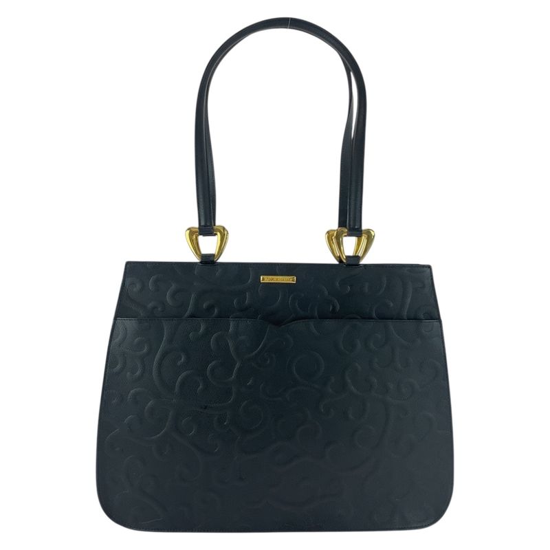 YVES Saint Laurent Yves Saint Laurent Black Gold Hardware Leather Tote Bag