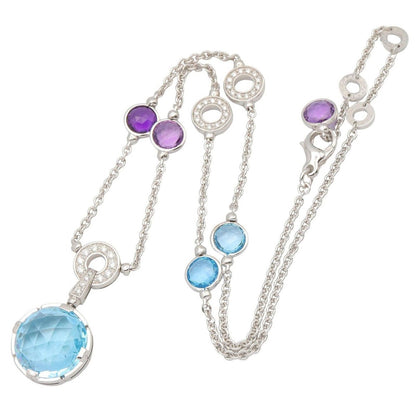 Bvlgari Necklace Valentesi Cocktail 38.5 18k White Gold Diamond Amethyst Blue — view 2