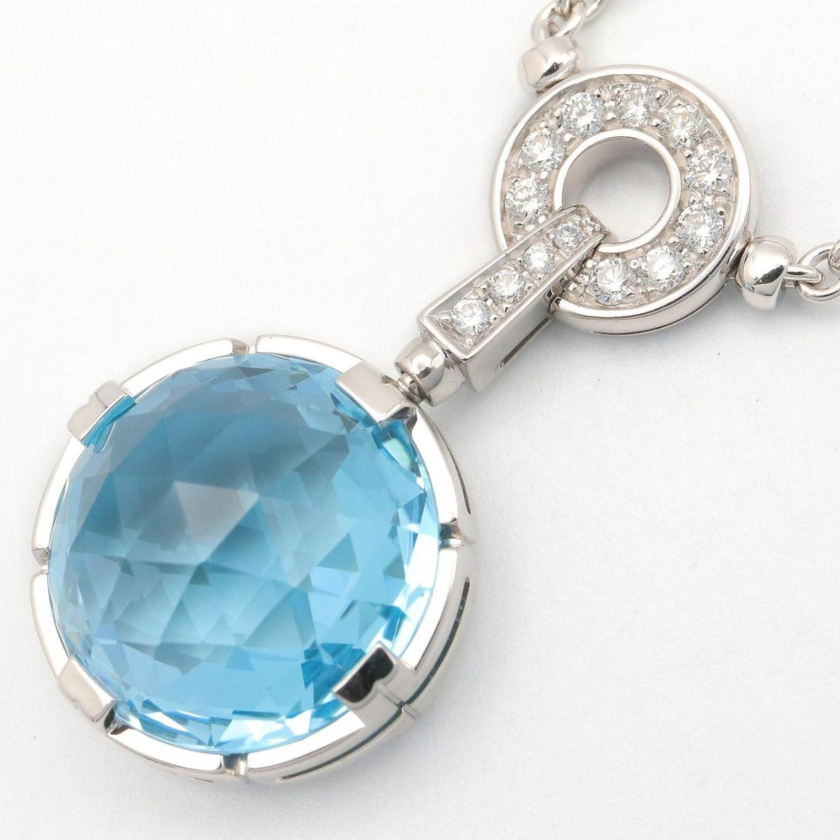 Bvlgari Necklace Valentesi Cocktail 38.5 18k White Gold Diamond Amethyst Blue — view 3