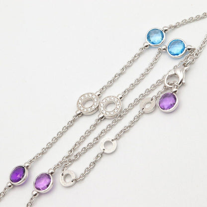 Bvlgari Necklace Valentesi Cocktail 38.5 18k White Gold Diamond Amethyst Blue — view 8