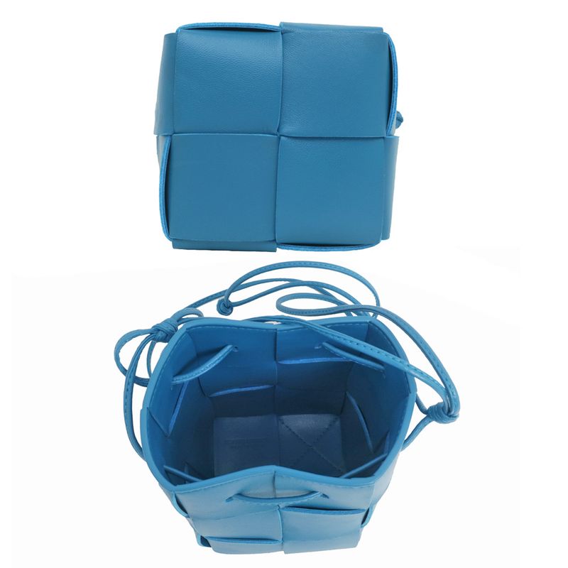 Bottega Veneta Cassette Mini Crossbody Shoulder Bag Bucket Bag Blue -