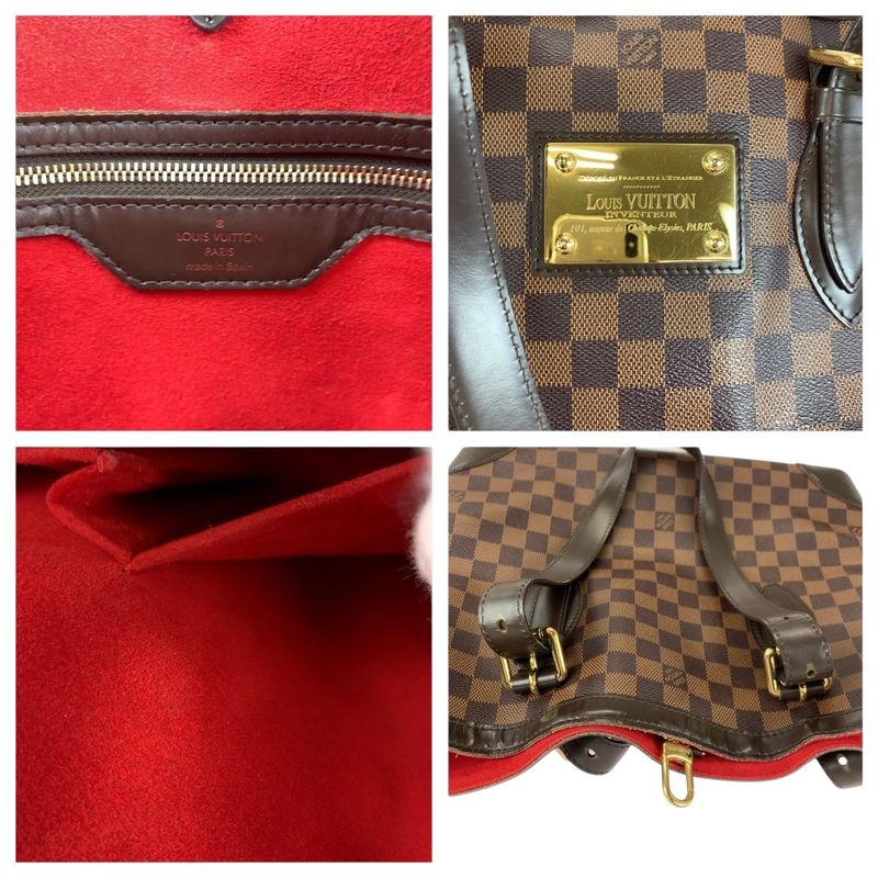 Louis Vuitton Damier Hampstead MM Brown Gold Hardware PVC N51204 Tote Bag