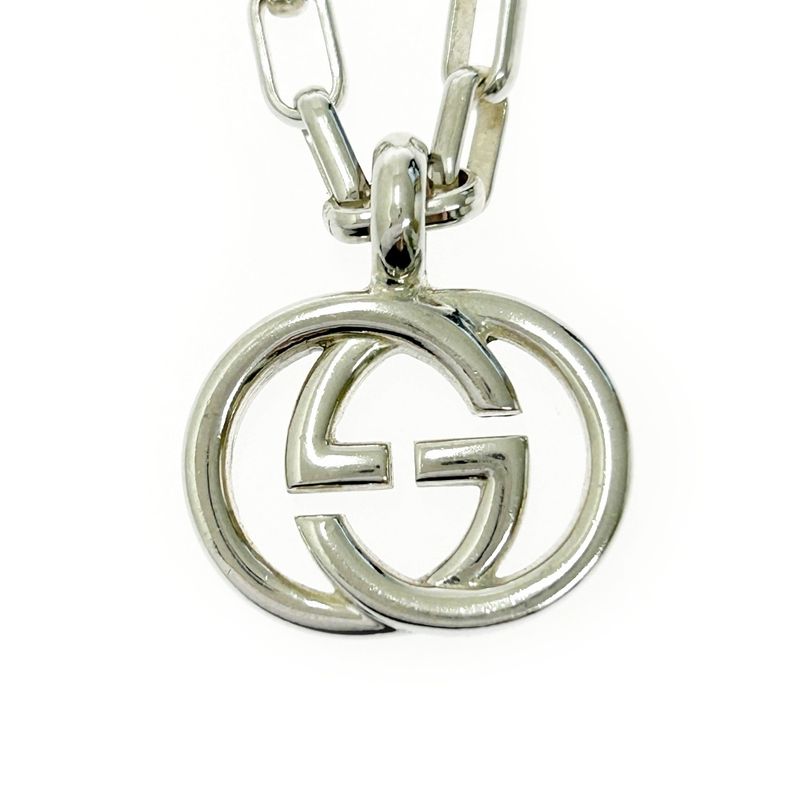 Gucci Silver Interlocking G Necklace 22.6g 925 Engraved 365424 Necklace
